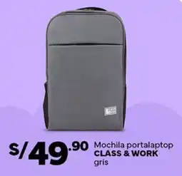 Plaza Vea CLASS & WORK Mochila portalaptop oferta