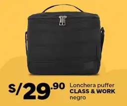 Plaza Vea CLASS & WORK Lonchera puffer oferta