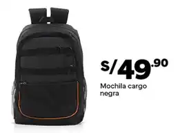 Plaza Vea Mochila cargo negra oferta
