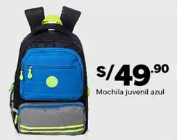 Plaza Vea Mochila juvenil azul oferta