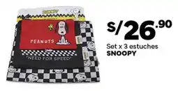 Plaza Vea SNOOPY Set 3 estuches oferta