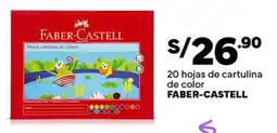 Plaza Vea FABER-CASTELL hojas de cartulina de color oferta
