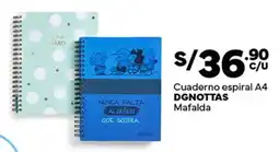 Plaza Vea DGNOTTAS cuaderno espiral A4 oferta