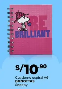 Plaza Vea DGNOTTAS cuaderno espiral A6 oferta