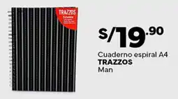 Plaza Vea Trazzos cuaderno A4 oferta