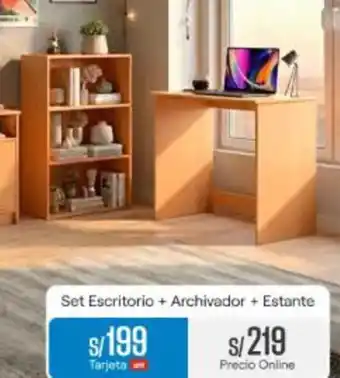 Set Escritorio + Archivador + Estante
