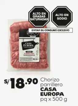 Plaza Vea Casa Europa chorizo parrillero oferta