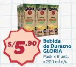 Hiperbodega Precio Uno Gloria bebida de durazno oferta