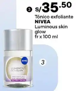 Plaza Vea Nivea Luminous Skin Glow tónico exfoliante oferta