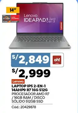 Plaza Vea Lenovo Ideapad 5 2en1 Gen 9 14" oferta