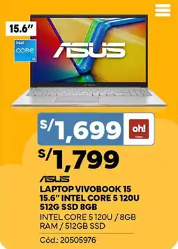 Plaza Vea ASUS Vivobook 15 15.6" Intel Core i5 oferta