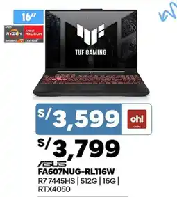Plaza Vea ASUS TUF Gaming Laptop 16" oferta
