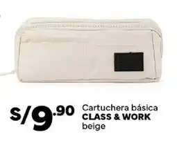 Plaza Vea Class & Work cartuchera básica beige oferta