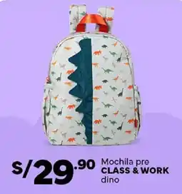 Plaza Vea Class & Work mochila pre dino oferta