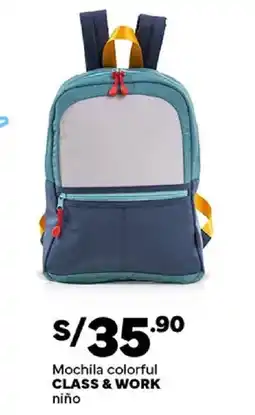 Plaza Vea Class & Work mochila colorful oferta