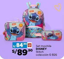 Plaza Vea Disney set mochila Stitch oferta