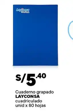 Plaza Vea Layconsa cuaderno grapado oferta
