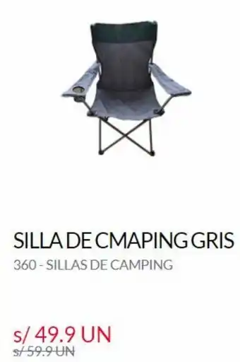 Tottus Silla de Camping Gris oferta