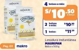 Makro Mauripan levadura instantánea bolsa oferta