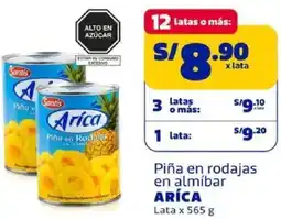 Makro Aríca piña en rodajas en almíbar lata oferta