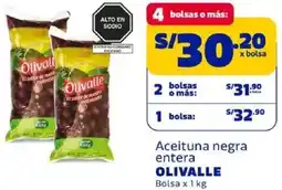 Makro Olivalle aceituna negra entera bolsa oferta