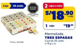 Makro Tres espadas mermelada caja oferta