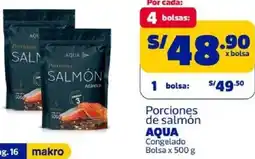 Makro Aqua porciones de salmón congelado bolsa oferta