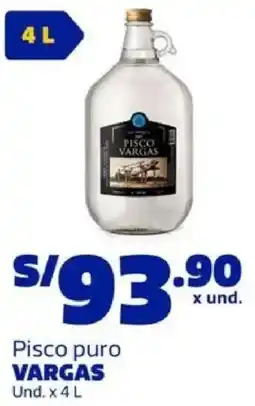Makro Vargas pisco puro oferta