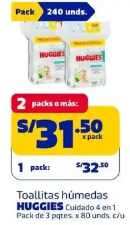 Makro Huggies toallitas húmedas cuidado 4 en 1 oferta