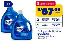 Makro Bolívar detergente líquido cuidado total floral galón oferta