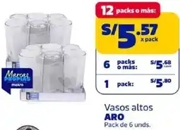 Makro Aro vasos altos oferta