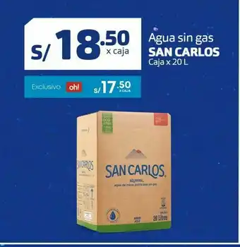 Makro Agua sin gas san carlos caja 20l oferta