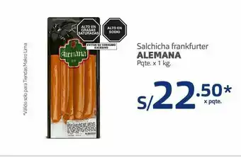 Makro Salchicha frankfurter alemana 1kg oferta