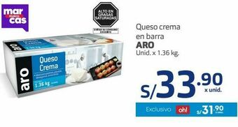 Makro Queso crema en barra aro 1.36kg oferta