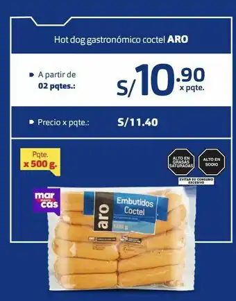 Makro Salchichas hot dog gastronomico aro paquete 500g oferta