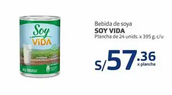 Makro Bebida de soya soy vida plancha de 24und x 395g oferta