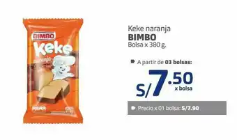 Makro Keke naranja bimbo 380g oferta