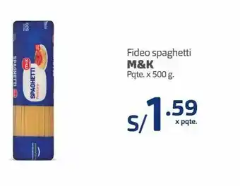 Makro Fideos spaghetti m&k 500g oferta