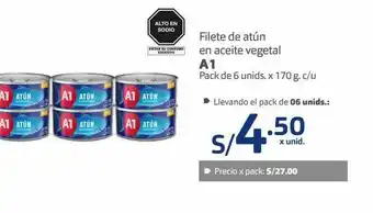 Makro Filete de atún vegetal a1 pack 6und x 170g oferta
