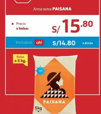 Makro Arroz extra paisana 5kg oferta