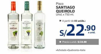 Makro Pisco santiago queirolo 750ml oferta
