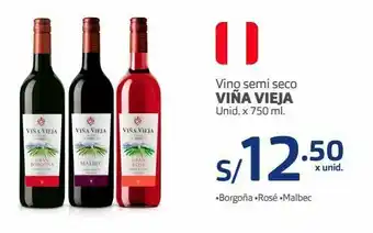 Makro Vino semi seco viña vieja 750ml oferta