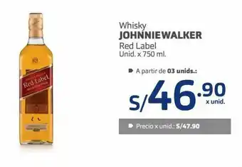 Makro Whisky escocés johnnie walker red label 750ml oferta