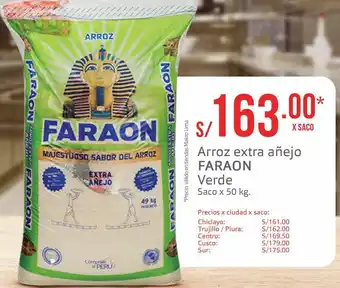 Makro Arroz extra añejo faraon verde saco de 50kg oferta