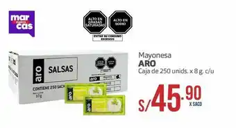 Makro Mayonesa aro caja de 250und x 8g oferta