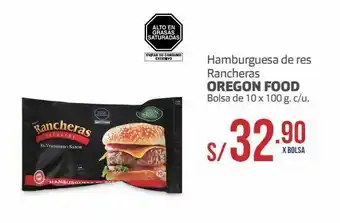 Makro Hamburguesa de res rancheras oregon food bolsa de 10 x 100g oferta