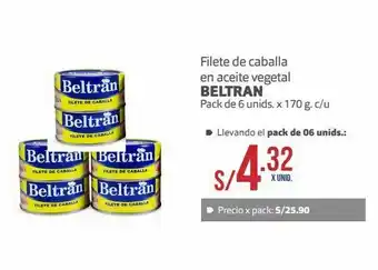 Makro Filete de caballa en aceite vegetal beltran pack 6und x 170g oferta