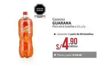 Makro Gaseosa guaraná pack de 6 botellas de 2l oferta