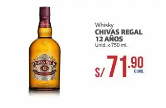 Makro Whisky escocés chivas regal 12 años 750ml oferta