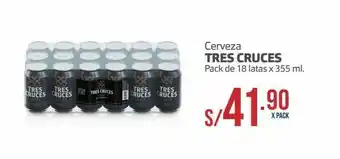 Makro Cerveza tres cruces pack 18 latas x 355ml oferta